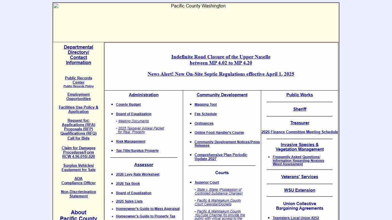 Pacific County Government Website
